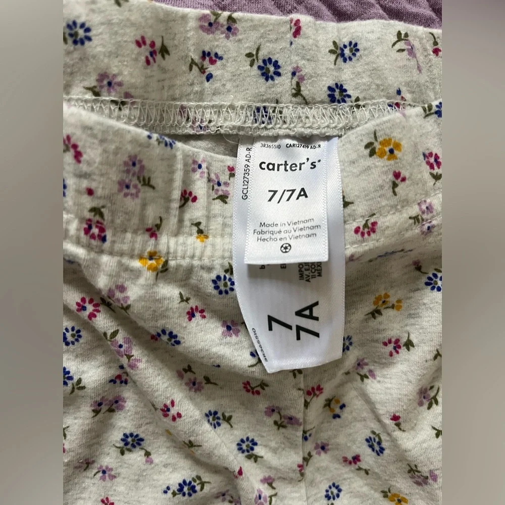 Carters Girls Quilted Top & Floral Leggings Set- size 7 - Picture 6 of 6